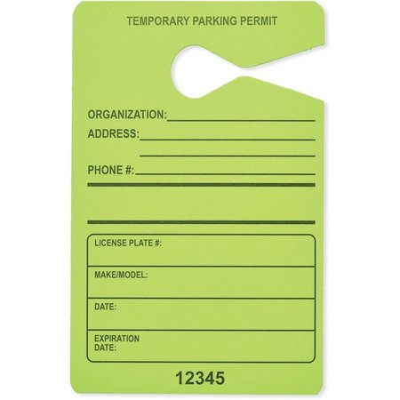 TATCO 3.5 x 5.5 in. Height Information Sign - Fluorescent Green - Pack 50 TCO21600